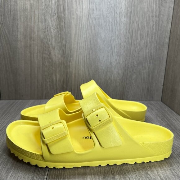 Birkenstock Arizona EVA Sandals Unisex Size L10 M8 Slip-on Slide Flexible Yellow - Picture 2 of 12